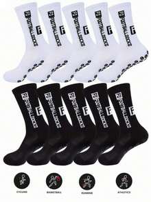Letter Pattern Anti-Slip Soccer Socks - Multicolor - View 5