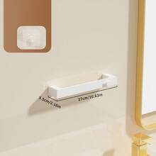 1pc No Punching Wall-Mounted Bathroom Shelf, Plastic Storage Rack For Slippers Shoes Towel And More, Multi-Functional Storage Organizer, Waterproof&Moisture Proof Towel Holder Hanger, Shoes Rack,Space-Saving Easy Installation Shoes Organizer - Multicolor - View 16