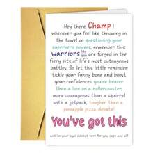 Funny Warrior Encouragement Card For Men Women Hilarious Support Card For Bestie Boyfriend Husband Wife Partner Friends Thinking Of You Cards Get Well Uplifting Gift Cancer Survivor Cards Humorous And Heartfelt Message To Lift Spirits During Tough Times Perfect For Any Occasion Requiring A Smile And Emotional Boost - 3 - 查看 8
