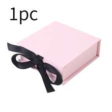 1 Stück Schmuckgeschenkbox mit Schleifendeckel, geeignet für Ohrringe, Ringe, Halsketten, Armbänder, Anhänger - Pink - Übersicht 9