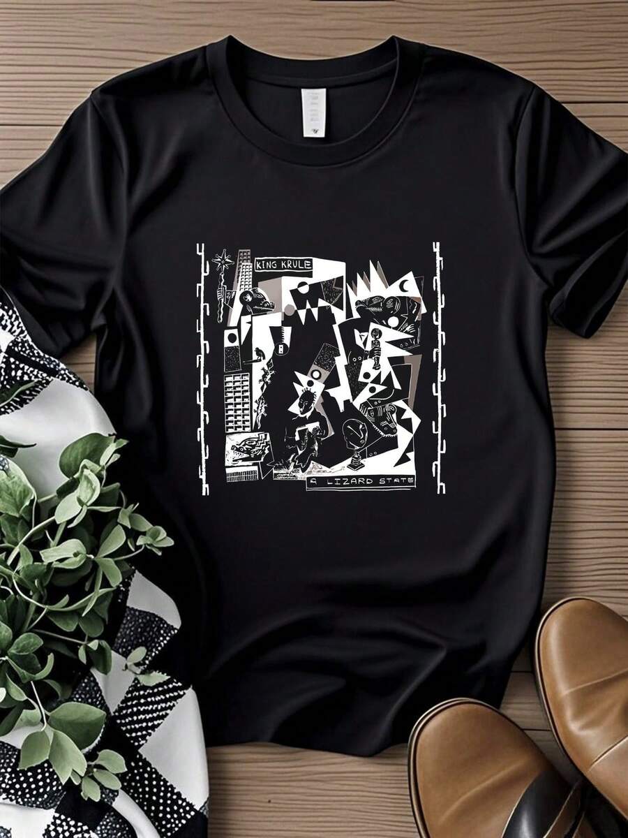 T-shirt da donna con stampa Rare King Krule Star, manica corta, disponibile in tutte le taglie, codice articolo 4H922 - nero - Visualizzare 1