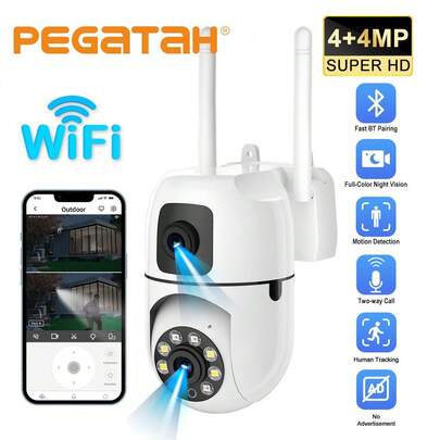 8MP WIFI Pet Camera, CCTV Camera, PTZ Cloud Camera, Real-Time Remote Pet Video Monitoring, Supports Two-Way Audio, Smart Night Vision And Motion Detection, App Supports Night Vision Shooting, Moving Object Tracking, Intercom, Multi-User Sharing, Real-Time Alerts (Powered By 5V USB Cable)