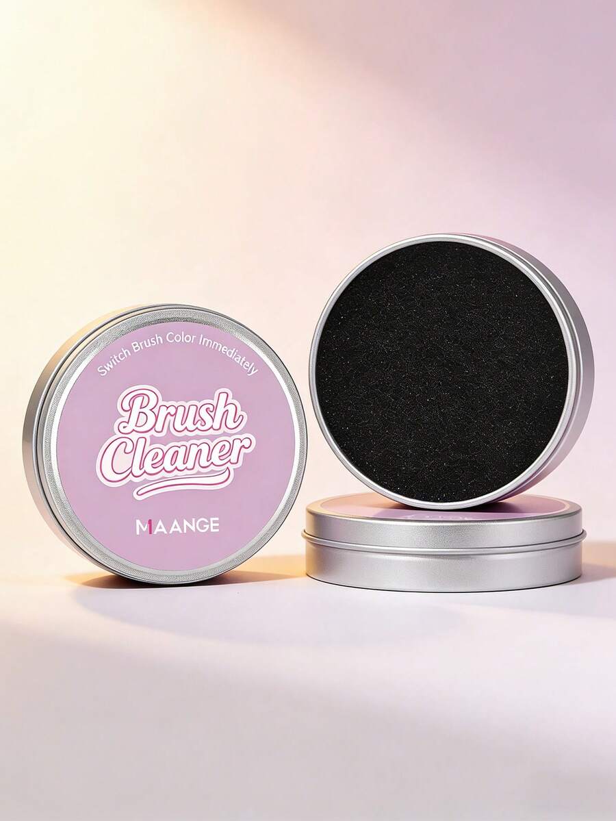 MAANGE 1pc Makeup Brush With Reusable Dry Cleaning Box For Eyeshadow, Convenient For Festivals, Outings And Travel, Easy To Carry And Store, Neat Packaging - Mauve Purple - View 1