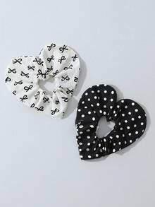 White Bow + Black Polka Dots