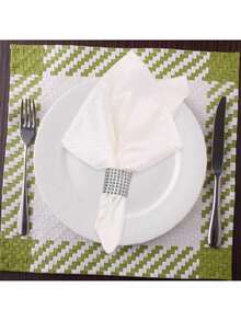 Napkin Rings, Pack Of Napkin Rings Diamond Adornment For Place Settings, Wedding Receptions, Dinner Or Holiday Parties, Family Gatherings - Silver - View 6
