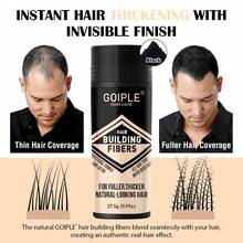GOIPLE Professional Hair Building Fibers & Styling Kit – 3 - In - 1 Formula For Instantly Fuller, Thicker Hair & Beard – Natural - Looking Hair Loss Concealer, Complete Pump Applicator Tools Set – Ideal For Thinning Hair, Bald Spots, Hairline Enhancement & Quick Volumizing Styling - 黑色 - 查看 5