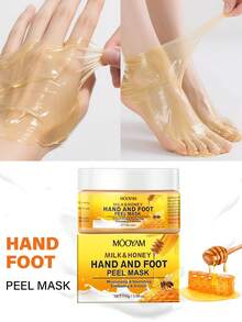 MOOYAM 牛奶蜂蜜去角质手足蜡面膜 - 含有胶原蛋白、蜂蜜提取物和透明质酸；去除手脚干燥粗糙的角质，深层滋养肌肤，使肌肤容光焕发、光滑柔嫩。 - 110g/3.88oz - 查看 3
