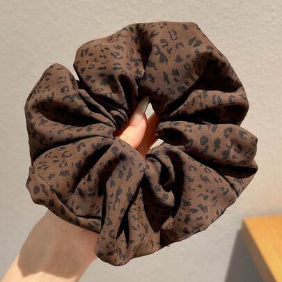 1 pieza Scrunchie con estampado de leopardo estilo francés, adecuado para uso diario (puede haber una ligera diferencia de color debido a la pantalla, el ángulo de disparo y la iluminación, por favor consulte el producto real) Sujetadores de cabello, accesorios de belleza para el cabello para el hogar (Debido al monitor, el ángulo de disparo y la iluminación, habrá una ligera diferencia de color, por favor consulte el objeto real) Accesorios de moda, dulces y elegantes para el cabello de las mujeres, accesorios para el cabello, adecuados para uso diario en el hogar, la escuela, la playa, las vacaciones, Scrunchie