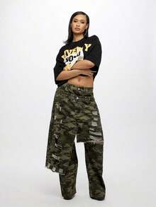 Camiseta Oversize Crop Top  90210 con Estampado Gráfico de LA County, Estilo Retro de Programa de TV, Ropa Urbana para Fans, Moda de Verano y Festivales - Negro - Ver 8