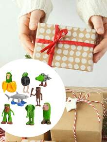 24pcs Italian Brainrot Action Figure Set, Includes Tralalero Tralala, Tung Tung Tung Sahur, Brainrot Shark Expression, Monkey And Other Themed Animal Figurines, Gift - Multicolor - View 9