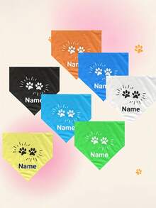 Sciarpa personalizzata per animali domestici, bandana personalizzata per cani, sciarpa triangolare con logo personalizzato e colore unito, sciarpa per il collo degli animali domestici, sciarpa triangolare a bavaglino, adatta per cani e gatti di piccola, media e grande taglia, alla moda, colorata, retrò, carina, minimalista, adorabile, personalizzabile, unica, personalizzata, adatta per anniversari, compleanni e altre occasioni - Multicolore - Visualizzare 3