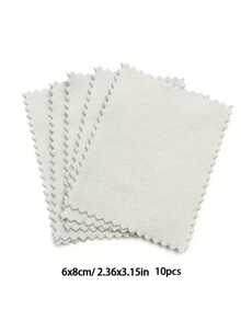 10 piezas de paño de pulido de joyería dorado y plateado, paño de limpieza de joyería, adecuado para limpiar anillos, collares, pulseras y cuentas. - Multicolor - Ver 4