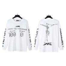 H-Star Relaxed-Fit Long-Sleeve T-Shirt, Streetwear Retro Sports Long-Sleeve T-Shirt,Sudaderas Para Hombre,Graphic T Shirts For Man And Woman - 688黑色 - 查看 4