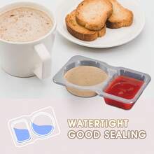 Disposable Plastic Sauce Containers With Lids - Square Flip-Top Design For Easy Serving, Perfect For Parties, Picnics & Holidays, Durable & Stylish Food Storage Solution, Picnic Essentials, Modern Kitchenware, Easyclean Material - 20pcs - View 7