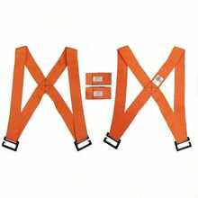 2pcs Furniture Moving Shoulder Strap, Forklift Lifting Sling, Wrist Strap - Orange - View 3