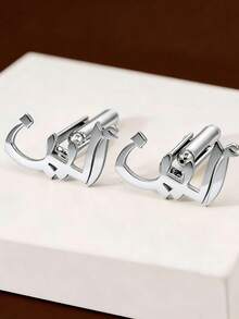 Customized Initial Cufflinks, Premium Cufflinks, Groom Wedding Gift, Perfect For Boyfriend, Valentine's Day, Christmas, New Year Gift - Silver-style 4 - View 4