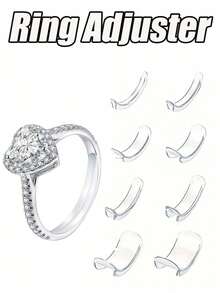Resin Ring Adjuster, Invisible Ring Sizer Pads, Suitable For Loose Rings, Fit All Finger Sizes. Invisible Ring Sizer Adjuster, Fit For Loose Rings - Multiple Finger Sizes Available, Comfortable And Protective. Adjustable Transparent Tightener, Sizer Tool, Jewelry Protector, Fit For Loose Rings. Ring Adjuster Fit Any Ring, Multiple Sizes Available. Women's Ring Adjuster. - متعدد الألوان - مشاهدة 1