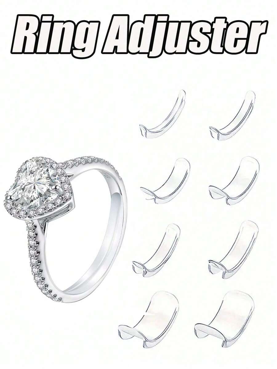 Resin Ring Adjuster, Invisible Ring Sizer Pads, Suitable For Loose Rings, Fit All Finger Sizes. Invisible Ring Sizer Adjuster, Fit For Loose Rings - Multiple Finger Sizes Available, Comfortable And Protective. Adjustable Transparent Tightener, Sizer Tool, Jewelry Protector, Fit For Loose Rings. Ring Adjuster Fit Any Ring, Multiple Sizes Available. Women's Ring Adjuster. - متعدد الألوان - مشاهدة 1