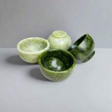 Xícara de chá de jade natural, feita à mão em pedra natural, perfeita para o chá Kung Fu. Esta xícara saudável é adequada para uso doméstico, na cozinha e no escritório, sendo um presente perfeito para mulheres, pais, familiares, amigos e apreciadores de chá. - Multicolorido - Ver 3