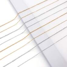 5件套项链链条，不锈钢链，带龙虾扣，银色和镀金项链配件，用于珠宝制作 - 彩色 - 查看 2