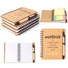 Inspirational Spiral Notebook 4 Sets Employee Appreciation Gifts Bulk Team Office/Students Thank You Gifts Journal Lined Pocket NotepadNote Pads For Nurse Teacher Employees Coworker Volunteer - Brown - View 8