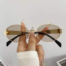 Round Metal Glasses, For Women And Men, Vintage Y2K Style Fashion , Suitable For Holiday Parties And Events. - 金光茶 - 查看 12