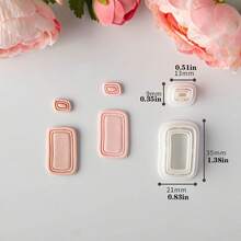 Set de 2 moldes de arcilla suave con diseño geométrico asimétrico minimalista básico, cortador de arcilla pendiente asimétrico creativo, herramienta de manualidades DIY de juego - Blanco - Ver 8