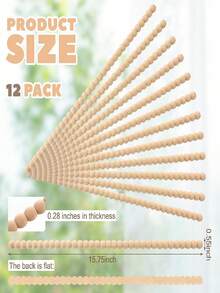 12 buc Benzi Decorative din Mărgele de Lemn Natural - Benzi Decorative Semicirculare din Lemn Potrivite pentru Decor DIY pentru Acasă, Dulapuri, Mobilier și Proiecte cu Panouri de Perete, Obiecte Artizanale din Lemn Nefinisate, Potrivite pentru Decorarea Dulapurilor, Farmec Vintage, Textură Netedă, Benzi Decorative din Lemn, Pasionați de Meșteșuguri, Decorare Dulapuri, Decor în Stil Rustic, Aspect Manual, Benzi Decorative din Lemn, Pasionați de Meșteșuguri - Multicolor - Vizualizare 4