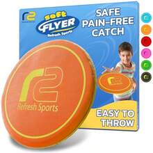 Refresh Sports Fun Flying Toy Regalo de Pascua para niños adolescentes y adultos disco suave de playa diseño duradero Flota en el agua - Relleno de cesta de Pascua para adolescentes - Friisbee - Naranja y amarillo - Ver 8