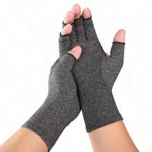 1 Pair Joint Compression Gloves, Anti-Slip Breathable Care Half-Finger Gloves For Sports, Cycling, Joint Protection, Outdoor Activities - Grey - View 13