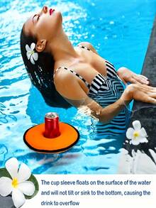 1pc Pool Floating Beer Beverage Temperature Retention Cover, Reusable Chloroprene Rubber Material, Floating Cup Cover, Durable And - A - View 5