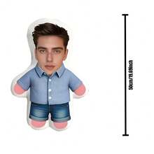 Personalized Face Pillow, Purple Skirt, Customized Body Pillow, Personalized And Fun. Suitable For Father's Day, Mother's Day, Halloween, Christmas, Christmas Eve, Valentine's Day, Birthday, Personalized Day, Soldier's Day, Thanksgiving, Easter, April Fool's Day, Carnival, Festival, And National Day. - Blue Shirt - View 19