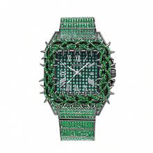 1pc Men's Quartz Watch, New Fully Iced-Out Rhinestone Strap, Hip Hop Large Dial Design, Mesh Inlaid Zirconia Dial, Party Watch, Gift For Men - 均碼 - 查看 15