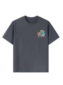Camiseta infantil com estampa de ursinho de pelúcia "SIX SEVEN BRUH" para adolescentes. Ideal para uso casual, na rua, na escola e em eventos. Camiseta estilosa de verão para meninos. - Cinza escuro - Ver 8
