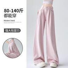 Women's Suit Pants 2026 Spring New Style High-End Elegant Casual Draped Long Pants High-Waisted Slimming Wide-Leg Trousers - 藍色-常規款 - 查看 3