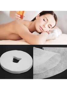 100Pcs Disposable Massage Pillow Towel Headrest Pad Face Pillow Cover Cushion Cover Massage Face Cradle Table Head Rest Cover - White - View 1