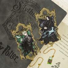 Harry Potter Marcadores de Livro, Acessórios Pingente de Personagens em Metal Vazado, Presente de Aniversário, Presentes de Papelaria para Leitura e Pendurar em Diários - Multicolorido - Visão 3