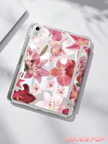 Lily Flower Pattern Tablet Case Compatible With IPad Air 11-Inch M3 2025 / M2 2024, Air 5th Generation 2022 , (A16) 11 Inch 11th Generation 2025,Compatible With Samsung Galaxy Tab,Kindle Paperwhite 12th Gen 2024, Clear Back ,Fashion Pattern Protective Case,Autlueomatic Sleep And Wake-Up Function, Airbag Protection, Suitable For Gifts And Office Use - Multicolor - View 2