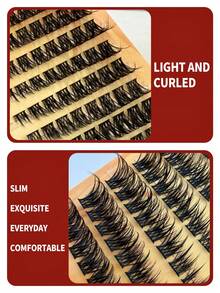 224pcs 8-16mm False Eyelashes Individual Manga Lashes Natural Look False Eyelash Cluster Segmented Anime Lashes D Curl Thick Mink Lashes Extension Mix Length Lash Clusters,Eye Lash Clusters,Individual Eyelashes,Lashes,Fake Lashes - D - View 6
