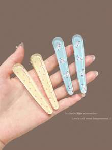 2pcs/Set Cute Sweet Polka Dot Kitten Hair Clips, Side Bangs Duck Mouth Hairpins - Multicolor - View 3