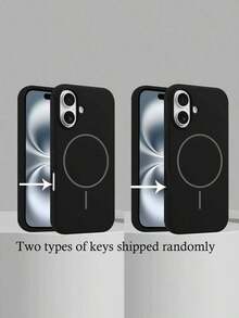 Liquid Silicone Magnetic Phone Case Compatible With IPhone 16 Pro Max Waterproof Shockproof Anti-Fall Scratch Resistant - màu đen - Xem 8