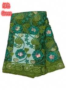 5码/1码优质非洲奢华亮片网纱蕾丝面料,法式蕾丝面料,适用于尼日利亚婚礼派对礼服 - A - 查看 3