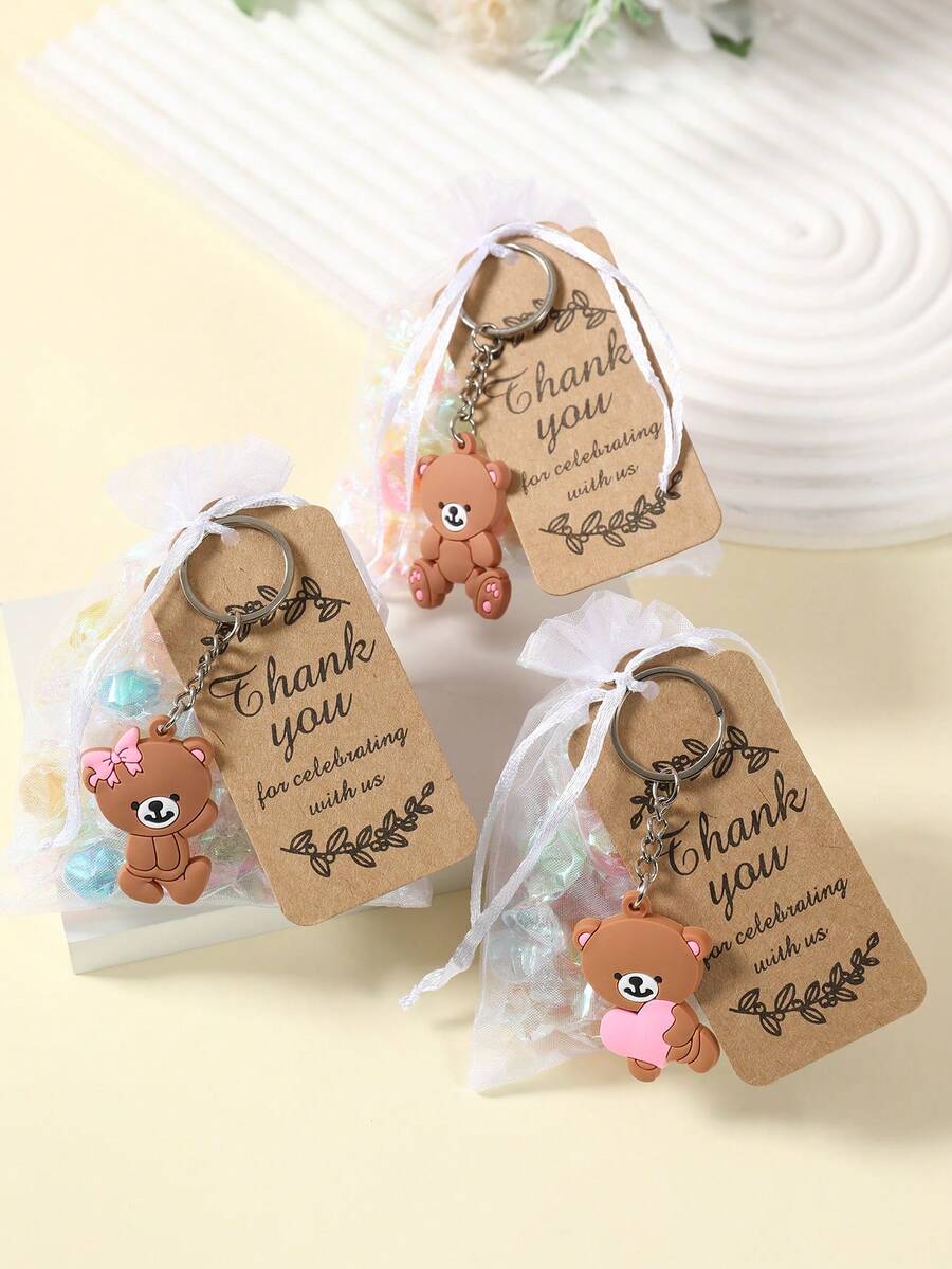 Bộ quà tặng tri ân 10 món, bao gồm 10 móc khóa hình gấu bông, 10 thiệp cảm ơn và 10 túi quà, thích hợp làm quà tặng cho hoạt động xây dựng đội nhóm, nhân viên văn phòng, tình nguyện viên, y tá, giáo viên và quà tặng nghỉ hưu. Bộ quà tặng tri ân đầy cảm hứng với những tấm thiệp cảm ơn, móc khóa và túi quà ý nghĩa để bày tỏ lòng biết ơn, lý tưởng làm quà tặng khách, quà tặng nhỏ trong tiệc sinh nhật, đồ dùng cho tiệc tốt nghiệp và quà tặng nhỏ trong các bữa tiệc.
