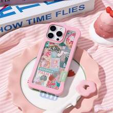 1pc Aloha Beach Collage Phone Case | Tropical Summer Vibe With Disco Ball & Seashell Prints | No Border Design Compatible With IPhone17/17Air/17PRO/17PROMAX/16/7/8/11/12/13/14/15/X/XR/Xs/Plus/Pro/Pro Max/SE2 - Multicolor - View 8