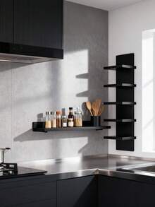 1 pieza Estantería de pared colgante para sala de estar, cocina, baño, dormitorio, estante de almacenamiento inclinado simple, estantería de almacenamiento multinivel - Multicolor - Ver 1