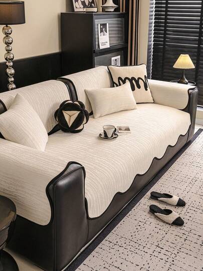 1PC Geometric Pattern Sofa Cushion Cover, All Season Universal Sofa Cover, Pet Friendly Anti-Cat Scratch Sofa Protector, Washable Room Decor For Living Room,Couch Covers For L-Shaped, Single, Loveseat, 3-Seaters,4-Seater Sofas And Sectional Couches(Sold Separately)