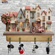 Wooden 2D "Home Sweet Home" Wall Decor Key Holder - Multicolor - View 12
