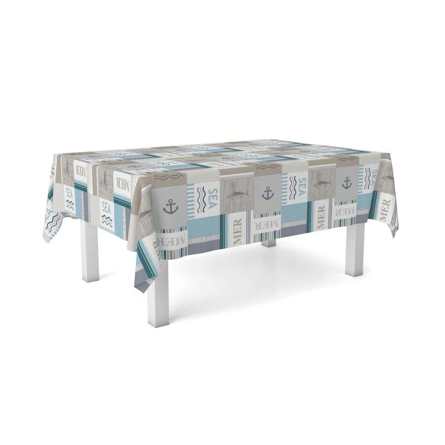 Kiva Waterproof And Stain-Resistant Oilcloth Tablecloth - Sizes From 100x140 To 300x140 Cm And Round 140 Cm - Oilcloth Tablecloth: Protection And Style For Your Table - Available In 13 Designs - 選項 12 - 查看 1