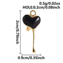 1pc/3pcs Cute Delicate 304 Stainless Steel Electroplated Gold Heart Shaped Fluid Multi-Color Drip Oil Jewelry Pendant Charm Suitable For Handmade DIY Jewelry Making Necklace Bracelet Earrings Accessories - S3265 - View 6