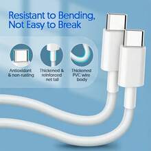 20W Type-C Power Adapter With 2M Dual Type-C Charging Cord, Fast Charging Set For  15/15 Plus/15 Pro/15 Pro Max - 查看 9